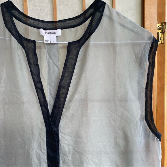 Helmut Lang sheer silk sleeveless blouse S - Picture 3 of 10
